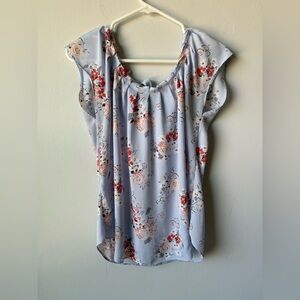 LC Lauren Conrad Light Purple Floral Blouse